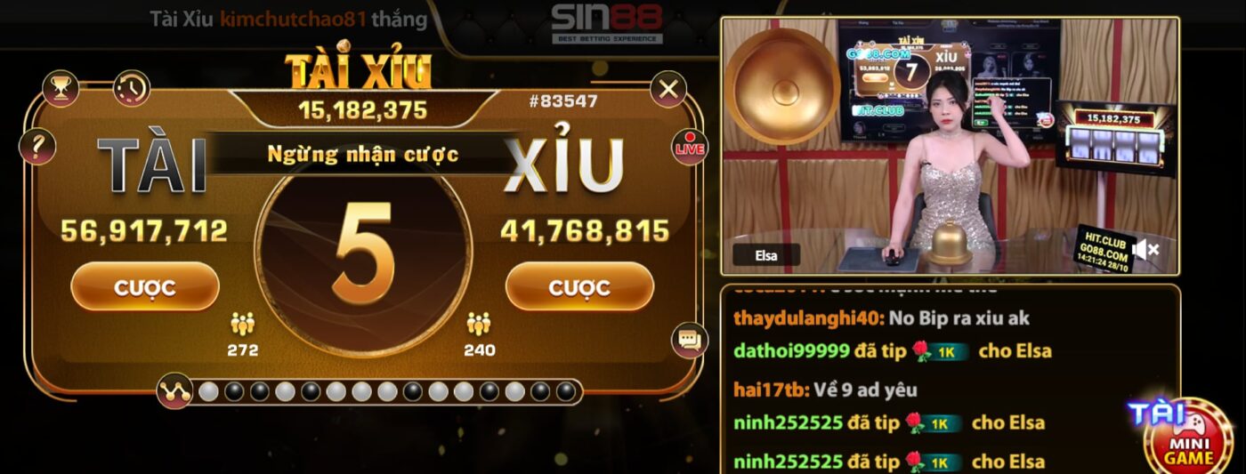 Thủ thuật đặt cược Tài Xỉu Livestream tại Sin88